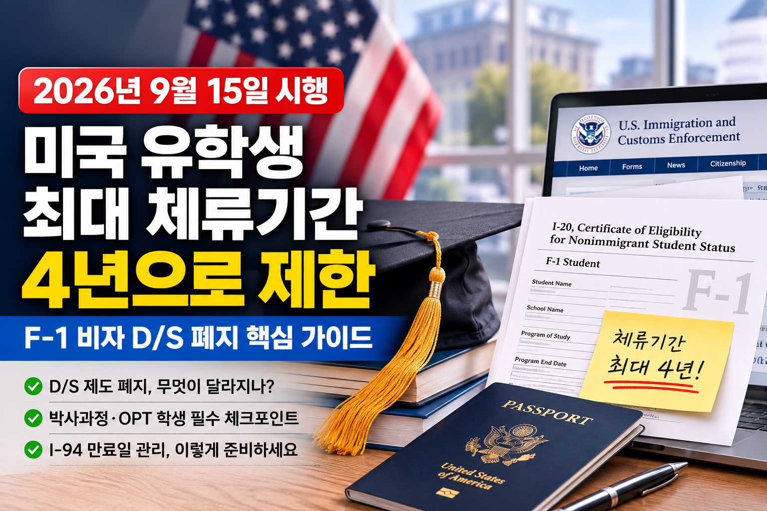 미국 유학생 최대 체류기간 4년 제한